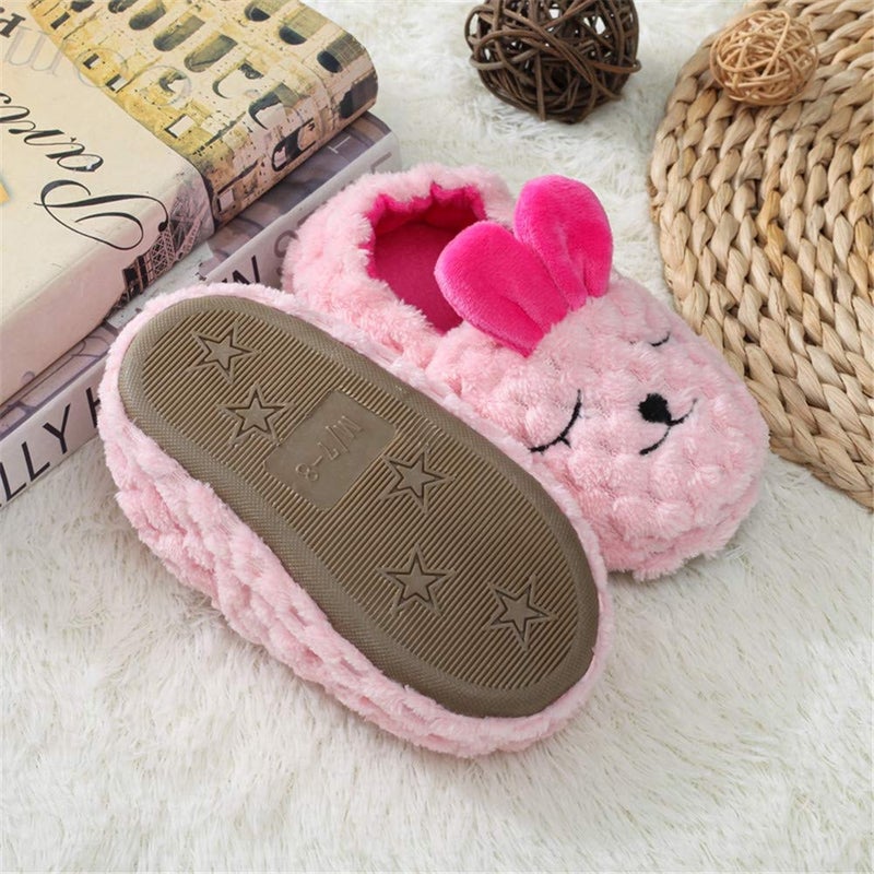 LZSYC Cute Bunny Slippers for Kids Indoor, Pink/Buny, 7-8 Toddler - Image 5